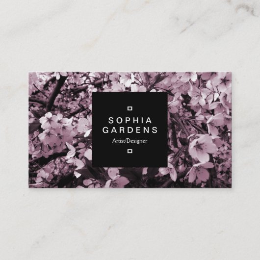 Square Label 01a - Cherry Blossom Visitenkarte (Vorderseite)