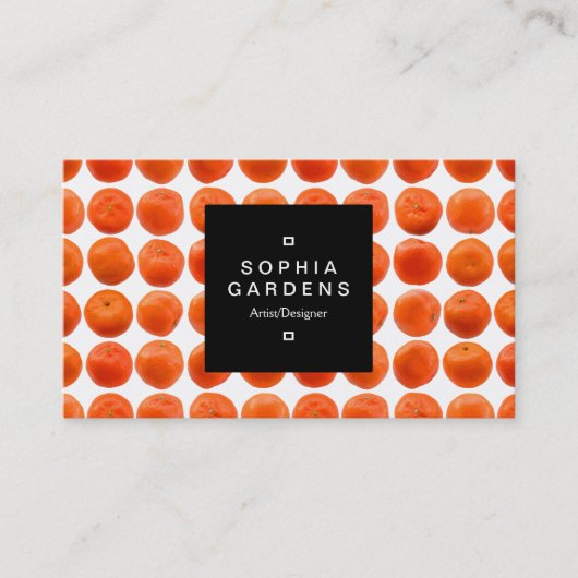 Square Label 01a - Clementine Muster Visitenkarte (Vorderseite)