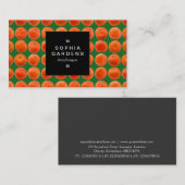 Square Label 01a - Clementine Pattern - Green Visitenkarte (Vorne/Hinten)