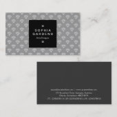 Square Label 01a - Diamanten - Weiß auf Grau Visitenkarte (Vorne/Hinten)