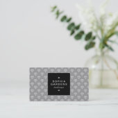 Square Label 01a - Diamanten - Weiß auf Grau Visitenkarte (Stehend Vorderseite)