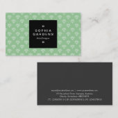 Square Label 01a - Diamanten - White on Faded Gree Visitenkarte (Vorne/Hinten)