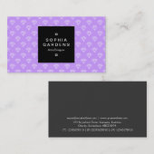 Square Label 01a - Diamonds - White on Lilac Visitenkarte (Vorne/Hinten)