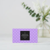 Square Label 01a - Diamonds - White on Lilac Visitenkarte (Stehend Vorderseite)
