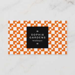 Square Label 01a - Domino Patchwork - Orange Visitenkarte