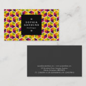 Square Label 01a - Hexagonal Muster 01 Visitenkarte (Vorne/Hinten)