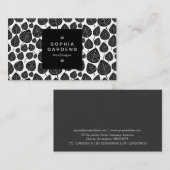 Square Label 01a - Leaf-Muster 02 Visitenkarte (Vorne/Hinten)