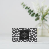 Square Label 01a - Leaf-Muster 02 Visitenkarte (Stehend Vorderseite)