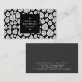 Square Label 01a - Leaf-Muster 02 Visitenkarte (Vorne/Hinten)