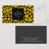 Square Label 01a - Leaf pattern 02 - Amber Visitenkarte (Vorne/Hinten)