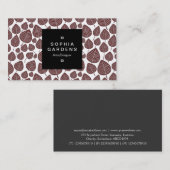 Square Label 01a - Leaf pattern 02 - dk Brown Visitenkarte (Vorne/Hinten)