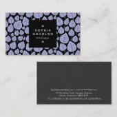 Square Label 01a - Leaf pattern 02 - Powder Blue Visitenkarte (Vorne/Hinten)