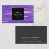 Square Label 01a - Lila Rippel Visitenkarte (Vorne/Hinten)