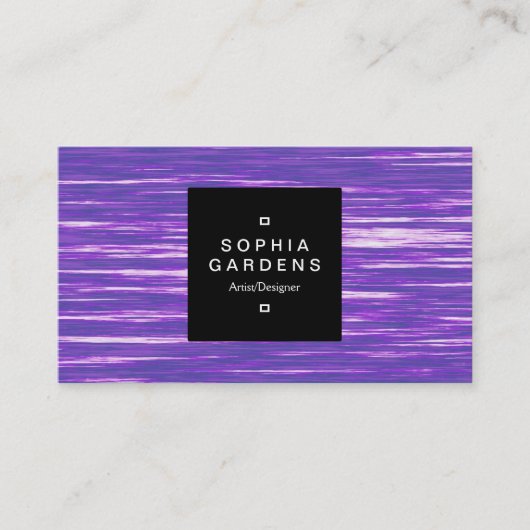 Square Label 01a - Lila Rippel Visitenkarte (Vorderseite)