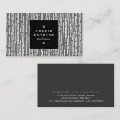 Square Label 01a - Linien - Weiß auf Grau Visitenkarte (Vorne/Hinten)