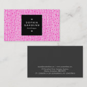 Square Label 01a - Linien - Weiß auf Rosa Visitenkarte (Vorne/Hinten)