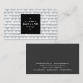 Square Label 01a - Muster 020815 - Weiß und Grau Visitenkarte (Vorne/Hinten)