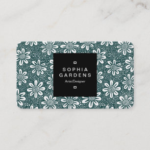 Square Label 01a - Muster 140617 - dk Green Visitenkarte