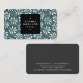 Square Label 01a - Muster 140617 - dk Green Visitenkarte (Vorne/Hinten)