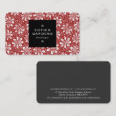 Square Label 01a - Muster 140617 - Ruby Red Visitenkarte (Vorne/Hinten)