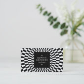 Square Label 01a - Op Art 01 Visitenkarte (Stehend Vorderseite)