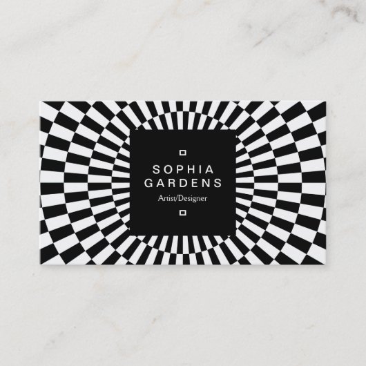 Square Label 01a - Op Art 01 Visitenkarte (Vorderseite)