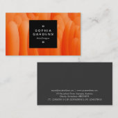 Square Label 01a - Orange Petals Visitenkarte (Vorne/Hinten)