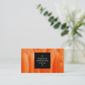 Square Label 01a - Orange Petals Visitenkarte (Stehend Vorderseite)