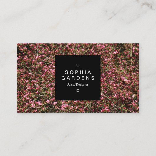 Square Label 01a - Pink Cherry Blossom 02 Visitenkarte (Vorderseite)
