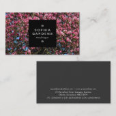 Square Label 01a - Pink Cherry Blossom Visitenkarte (Vorne/Hinten)