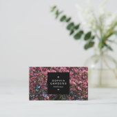 Square Label 01a - Pink Cherry Blossom Visitenkarte (Stehend Vorderseite)
