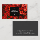 Square Label 01a - Red Tulips Visitenkarte (Vorne/Hinten)
