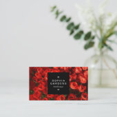 Square Label 01a - Red Tulips Visitenkarte (Stehend Vorderseite)