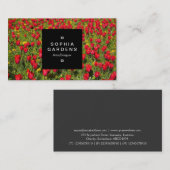 Square Label 01a - Red Tulips Visitenkarte (Vorne/Hinten)