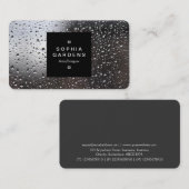 Square Label 01a - Regen auf einem Fenster Visitenkarte (Vorne/Hinten)