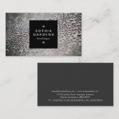 Square Label 01a - Wassertropfen auf Glas 02 Visitenkarte (Vorne/Hinten)