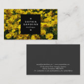 Square Label 01a - Yellow Daisies Visitenkarte (Vorne/Hinten)