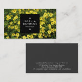 Square Label 01a - Yellow Daisies Visitenkarte (Vorne/Hinten)