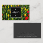 Square Label 02a - Bett der Tulips Visitenkarte (Vorne/Hinten)