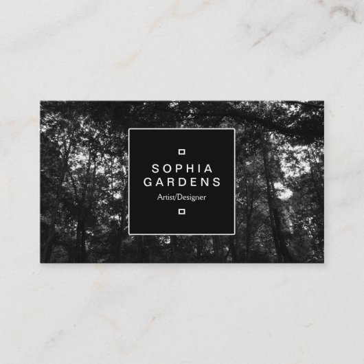 Square Label 02a - Dunkler Wald Visitenkarte (Vorderseite)