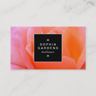 Square Label 02a - Rose Visitenkarte