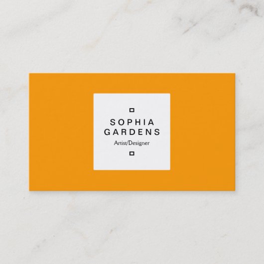 Square Label 03 - Gelbes Orange Visitenkarte (Vorderseite)