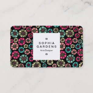 Square Label 03a - Abstrakte Blume 031023 Visitenkarte