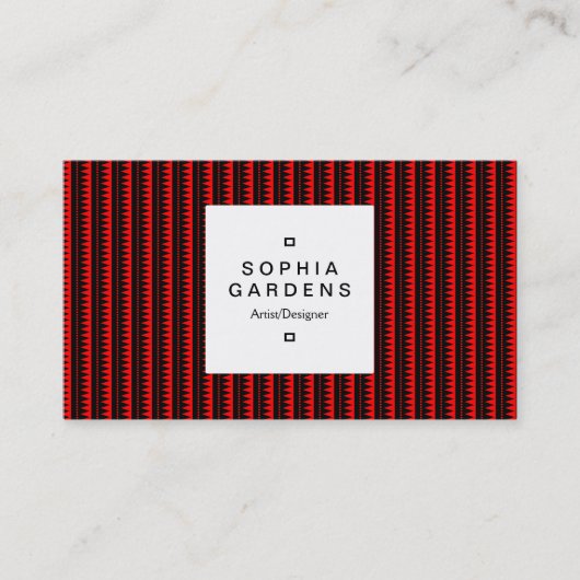 Square Label 03a - Aztec Mountains 02 - Rot Visitenkarte (Vorderseite)