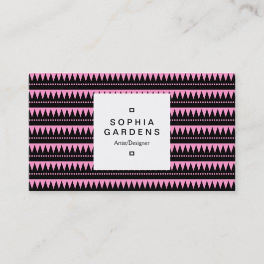 Square Label 03a - Azteken - Rosa Visitenkarte (Vorderseite)
