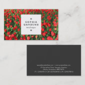 Square Label 03a - Bed of Red Tulips 02 Visitenkarte (Vorne/Hinten)