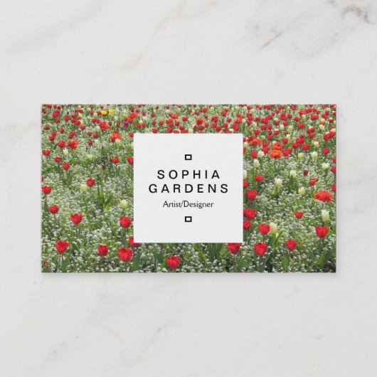 Square Label 03a - Bett der Tulips Visitenkarte (Vorderseite)