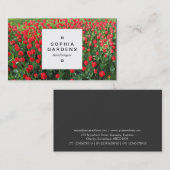 Square Label 03a - Bett der Tulips Visitenkarte (Vorne/Hinten)