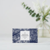 Square Label 03a - Blauer Herbst Visitenkarte (Stehend Vorderseite)