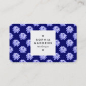 Square Label 03a - Chrysanthemum Pattern DP Navy Visitenkarte (Vorderseite)